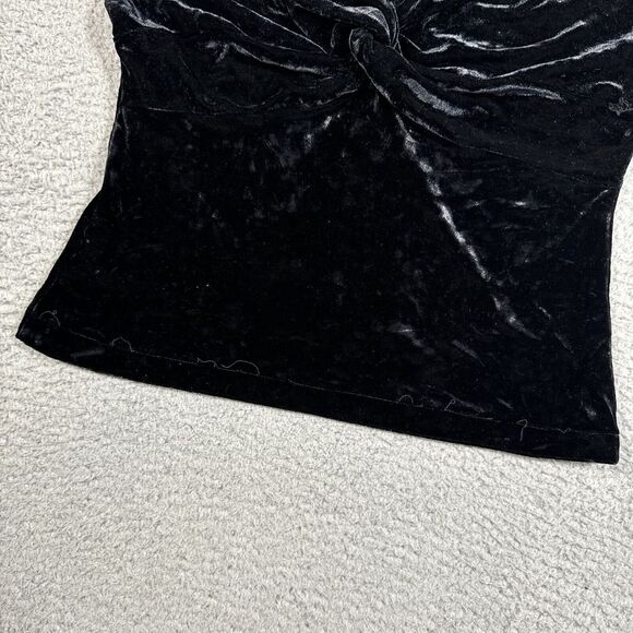 VTG Y2K Anthropologie CC Outlaw M Black Velvet Witchy Whimsigoth Babydoll Fringe - Picture 5 of 12